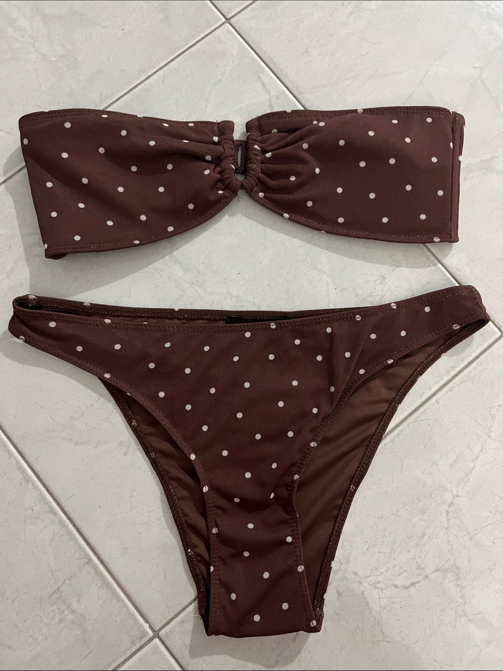 Zara Swim Dots Top Medium Bottom Small